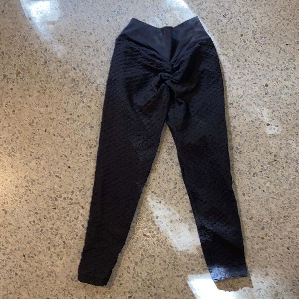 MOSHENGQI Women's Ruched Butt Lifting Leggings Small Gray